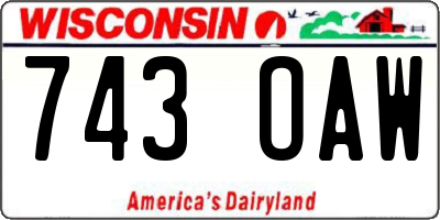 WI license plate 743OAW