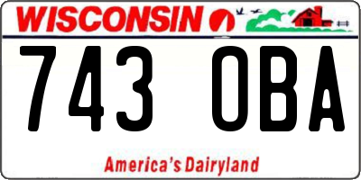 WI license plate 743OBA