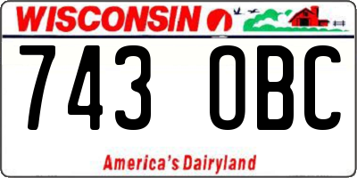 WI license plate 743OBC
