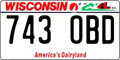 WI license plate 743OBD