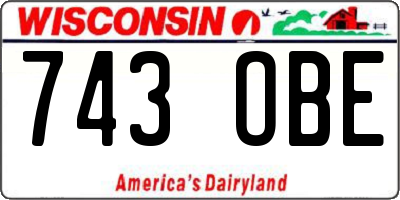 WI license plate 743OBE