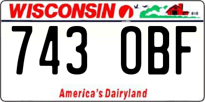WI license plate 743OBF