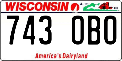 WI license plate 743OBO