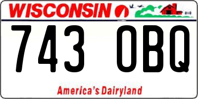 WI license plate 743OBQ