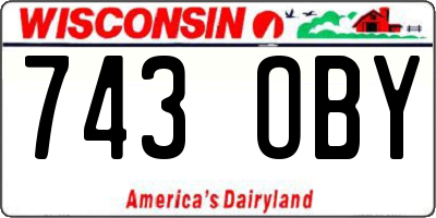 WI license plate 743OBY