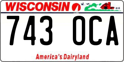 WI license plate 743OCA