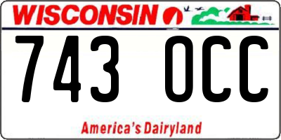 WI license plate 743OCC