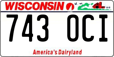 WI license plate 743OCI