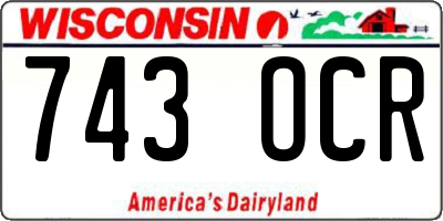 WI license plate 743OCR