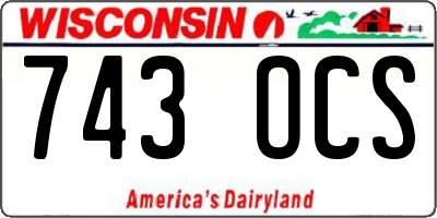 WI license plate 743OCS
