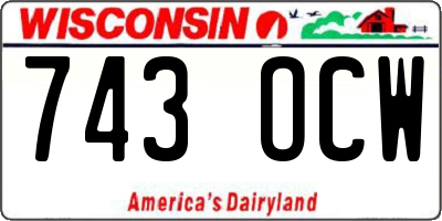 WI license plate 743OCW
