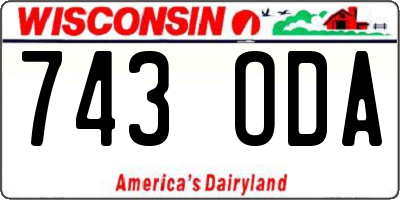 WI license plate 743ODA