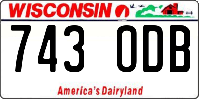 WI license plate 743ODB