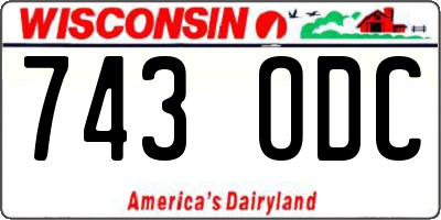 WI license plate 743ODC