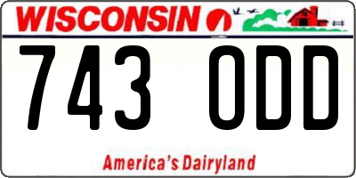 WI license plate 743ODD