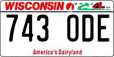 WI license plate 743ODE