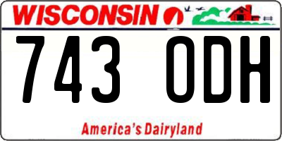 WI license plate 743ODH