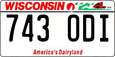 WI license plate 743ODI