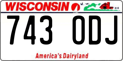 WI license plate 743ODJ