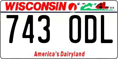 WI license plate 743ODL