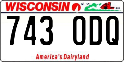 WI license plate 743ODQ