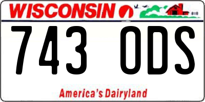 WI license plate 743ODS