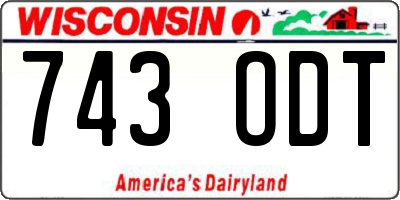 WI license plate 743ODT