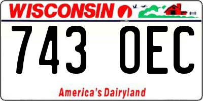 WI license plate 743OEC