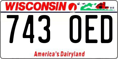 WI license plate 743OED