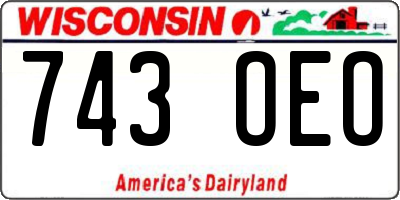 WI license plate 743OEO