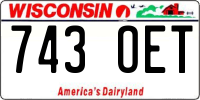WI license plate 743OET