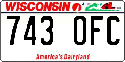 WI license plate 743OFC