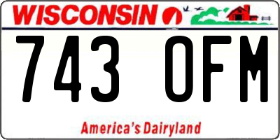 WI license plate 743OFM