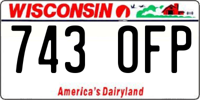 WI license plate 743OFP
