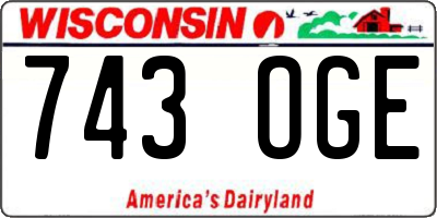 WI license plate 743OGE