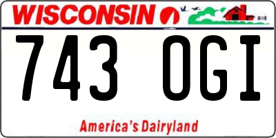 WI license plate 743OGI