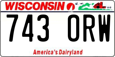 WI license plate 743ORW