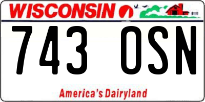 WI license plate 743OSN