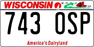 WI license plate 743OSP