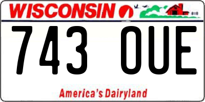 WI license plate 743OUE