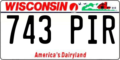 WI license plate 743PIR