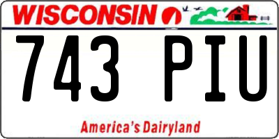 WI license plate 743PIU