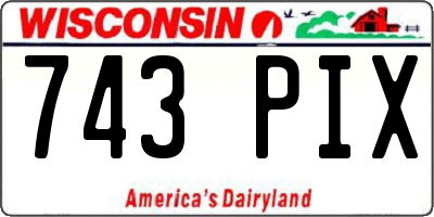 WI license plate 743PIX