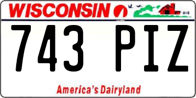 WI license plate 743PIZ