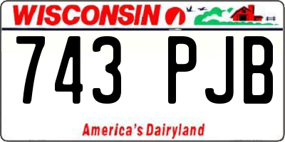 WI license plate 743PJB