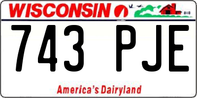 WI license plate 743PJE
