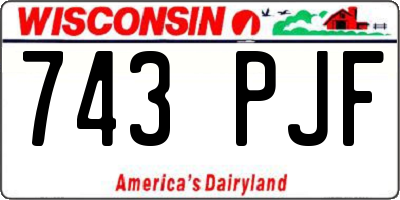 WI license plate 743PJF