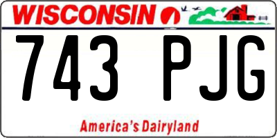 WI license plate 743PJG
