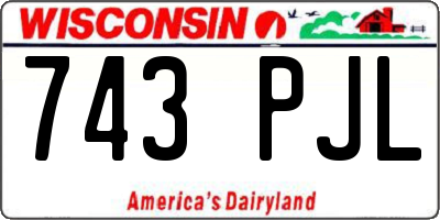 WI license plate 743PJL