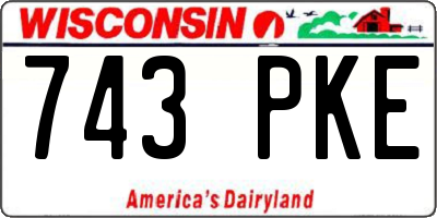 WI license plate 743PKE